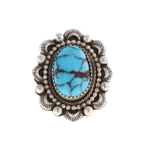 Navajo Scott Skeets Sterling Silver Turquoise Ring