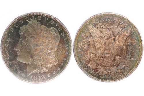 1878-S Morgan Silver Dollar PCGS MS64 Rainbow Tone