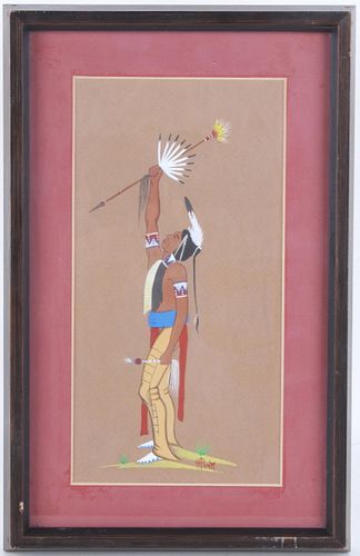 Harvey Pratt Native American Brave Framed Painting