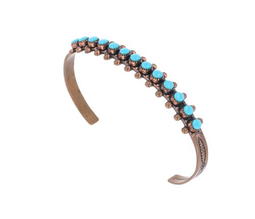 Navajo Route 66 Copper & Turquoise Bracelet