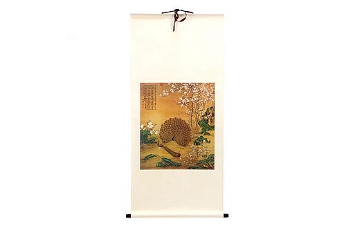 Chinese Rice Paper On Silk Scroll Wall  Art