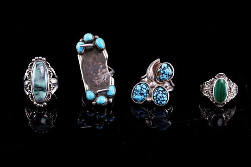 Navajo Sterling Silver Ring Collection (4)