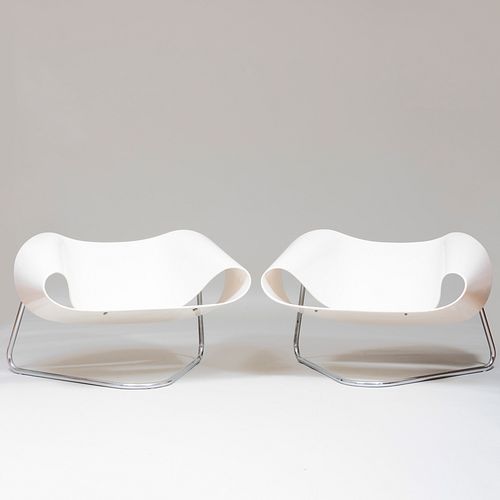 Pair of Cesare Leonardi and Franca Stagi  Fiberglass 'Ribbon' Chairs