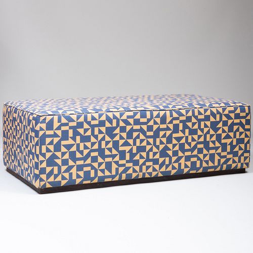 Contemporary Ottoman Upholstered in Shoreline Fabric