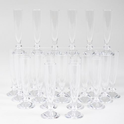 Set of Twenty-Four Baccarat Glass Vodka Flutes