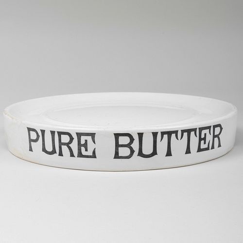 John White & Son Porcelain 'Pure Butter' Dish