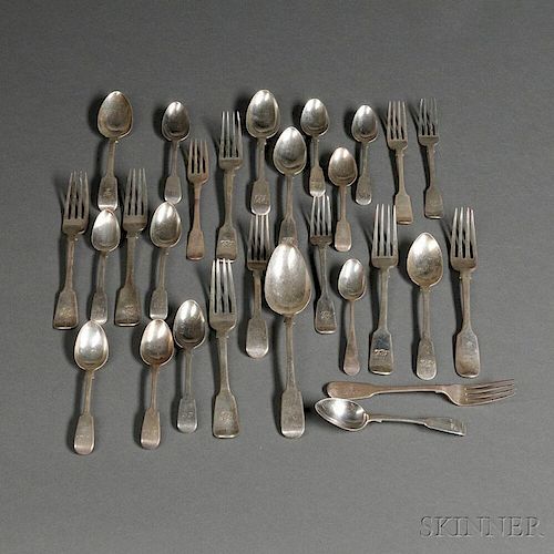 Miscellaneous English Sterling Silver Forks and Spoons