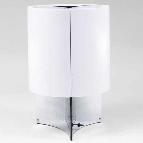 Massimo Vignelli for Arteluce Chrome-Plated Metal and Plexiglass Table Lamp