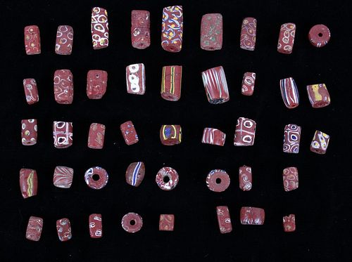 Brick Red Roman Eye Trade Beads Collection