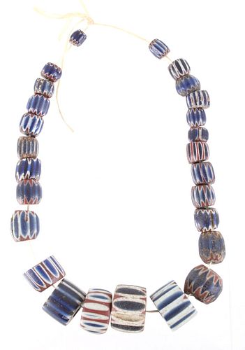 Early 1800's 7 Layer Chevron Trade Bead Necklace