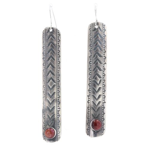 Navajo Boyd Ashley Silver & Spiny Oyster Earrings
