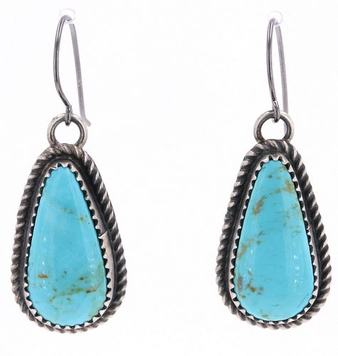 Navajo Judith Dixon Silver & Turquoise Earrings