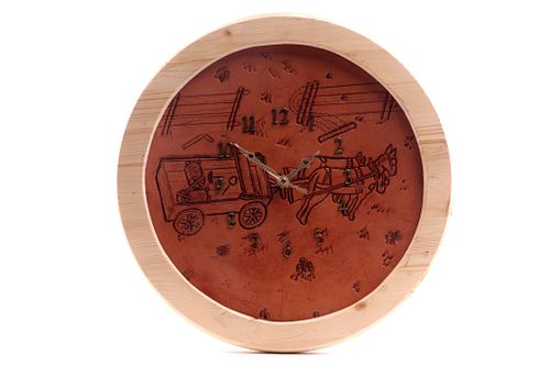 Custom Handmade Lambert Leather Clock