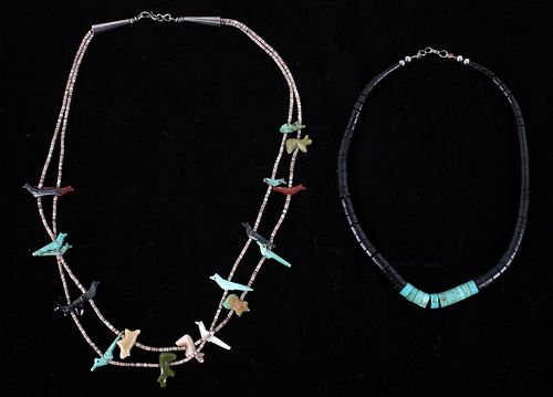Navajo Heishi Fetish & Jet Turquoise Necklaces
