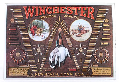 Winchester Repeating Arm Co Bullet Comparison Sign