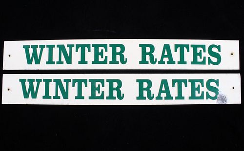 "Winter Rates" Bait Store Metal Signs