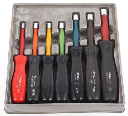 Snap-On SAE 7pc Nut Driver NDD116AR Set in Case