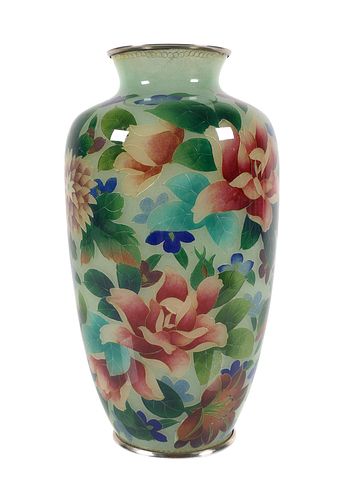 JAPANESE PLIQUE A JOUR Cloisonne Vase