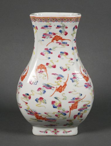 Antique Guangxu Famille Porcelain Bat Vase