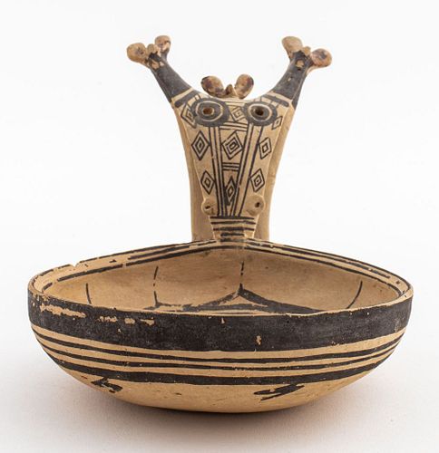 Ancient Daunian Polychrome Dripper Bowl