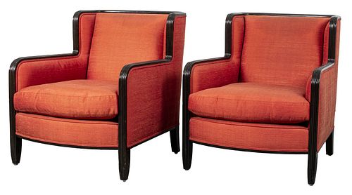 Art Deco Revival Armchairs, Pair