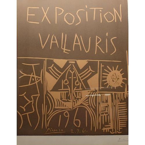 Pablo Picasso 'Vallauris 1961' Color Linocut