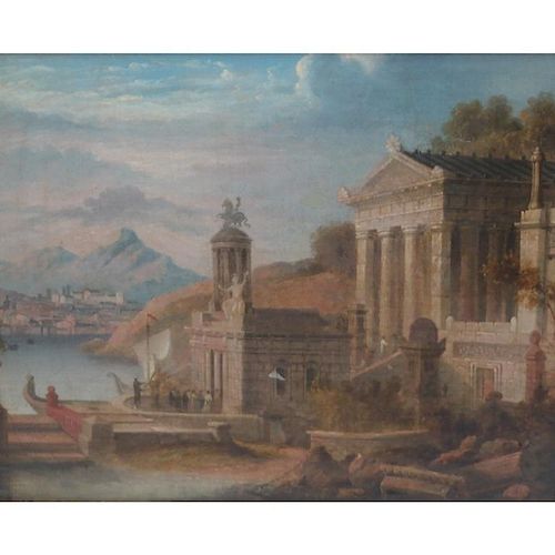 Italian Old Master Painting of Pompeii w/ Figures