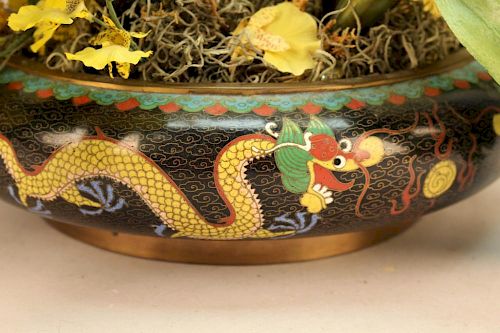 Exceptional Signed Antique Chinese Cloisonne Bowl