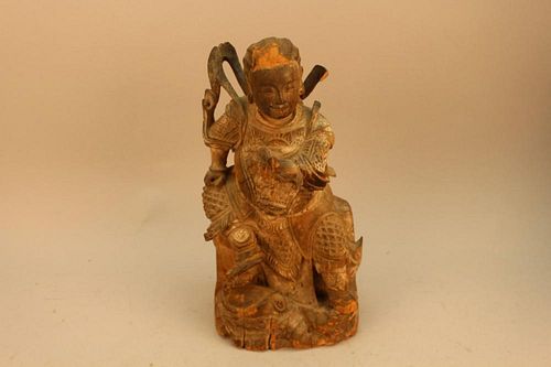 Antique Seated Chinese Carved Figure