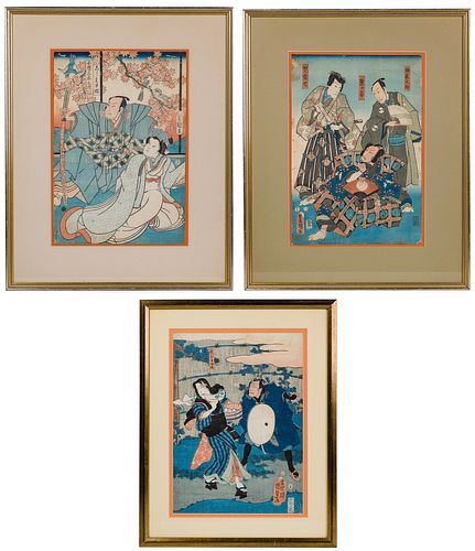 Kunisada and Kunisada II Woodblock Prints Assortment
