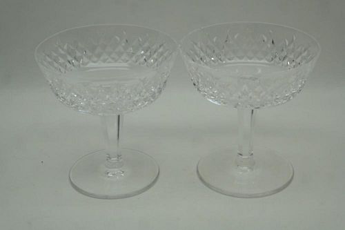 Pair of Waterford Saucer Champagne Glasses