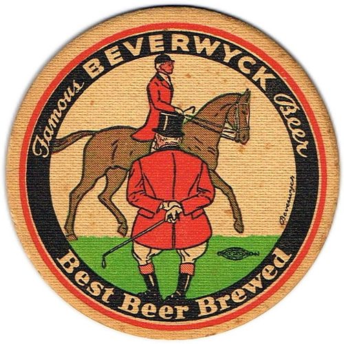 1939 Beverwyck Famous Beer 4 1/4 inch coaster NY-BEV-26A