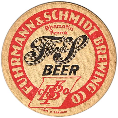 1933 F and S Beer 4¼ inch coaster PA-FUR-22
