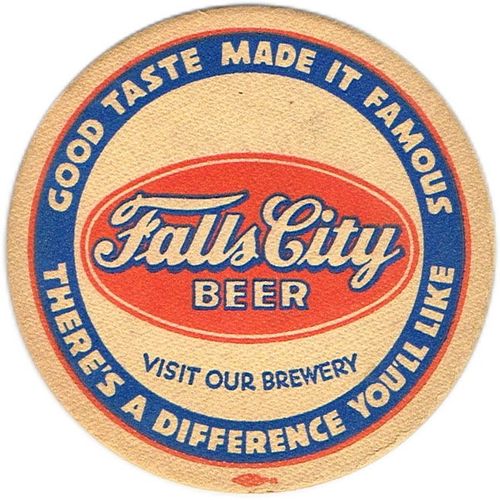 1944 Falls City Beer 4 1/4 inch coaster KY-FALL-4