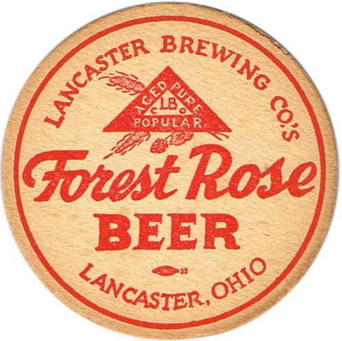 1934 Forest Rose Beer 4 1/4 inch coaster OH-LAN-1