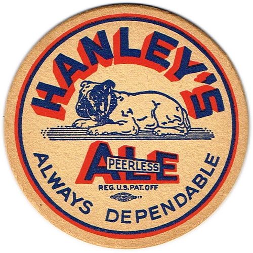 1937 Hanley's Ale 4 1/4 inch coaster RI-HAN-5