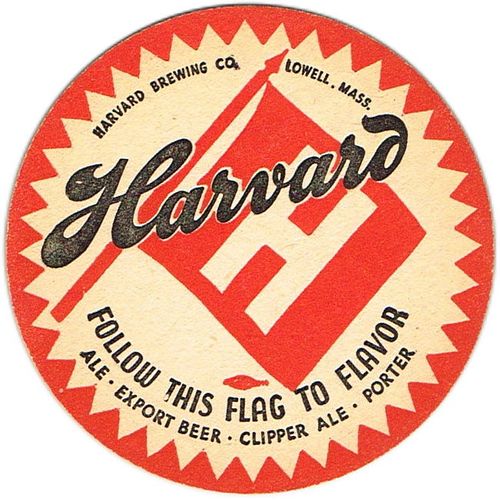 1939 Harvard Beer/Ale/Porter 4 1/4 inch coaster MA-HARV-9