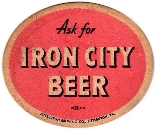 1951 Iron City Beer 4 1/4 inch coaster PA-PIT-2