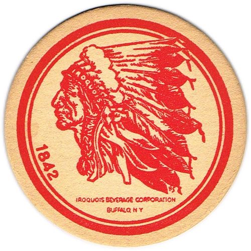 1955 Iroquois Beer/Ale 4 1/4 inch coaster NY-IRI-5