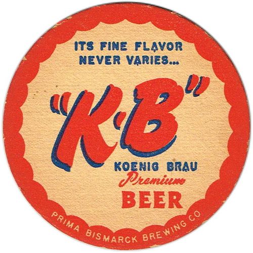 1948 K-B Premium Beer 4 1/4 inch coaster IL-PRI-4