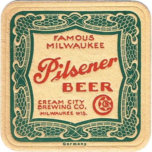 1912 Pilsener Beer 4 inch coaster WI-CRE-4