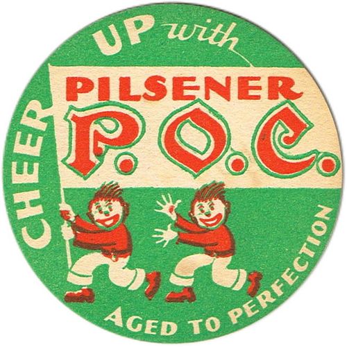 1939 Pilsener P.O.C. Beer 4 1/4 inch coaster OH-PIL-4