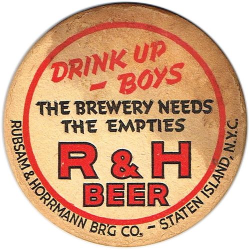 1939 R&H Beer 4 1/4 inch coaster NY-R&H-14