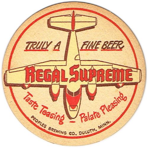 1943 Regal Supreme Beer 4 1/4 inch coaster MN-PEO-1
