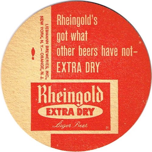 1960 Rheingold Lager Beer 3 3/4 inch coaster NY-LIEB-49