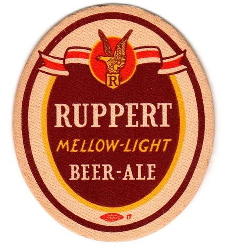 1945 Ruppert Beer/Ale 4 1/4 inch coaster NY-RUP-3
