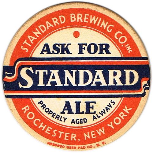 1947 Standard Ale 4 1/4 inch coaster NY-SBC-4