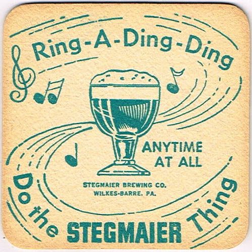 1963 Stegmaier Beer 3 3/4 inch coaster PA-STEG-29