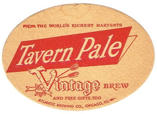 1954 Tavern Pale Vintage Brew 4 1/4 inch coaster IL-ATL-5