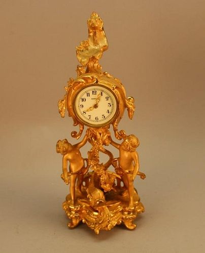 20th C. Gilt Art Nouveau Benedict Clock